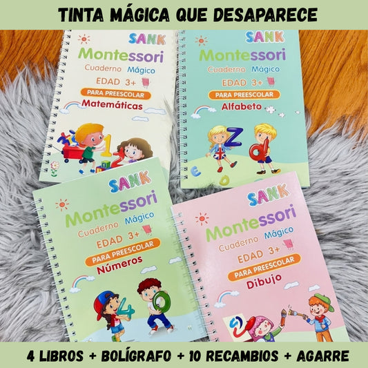 Kit de 4 Libros de Caligrafía Reutilizables con Tinta Mágica